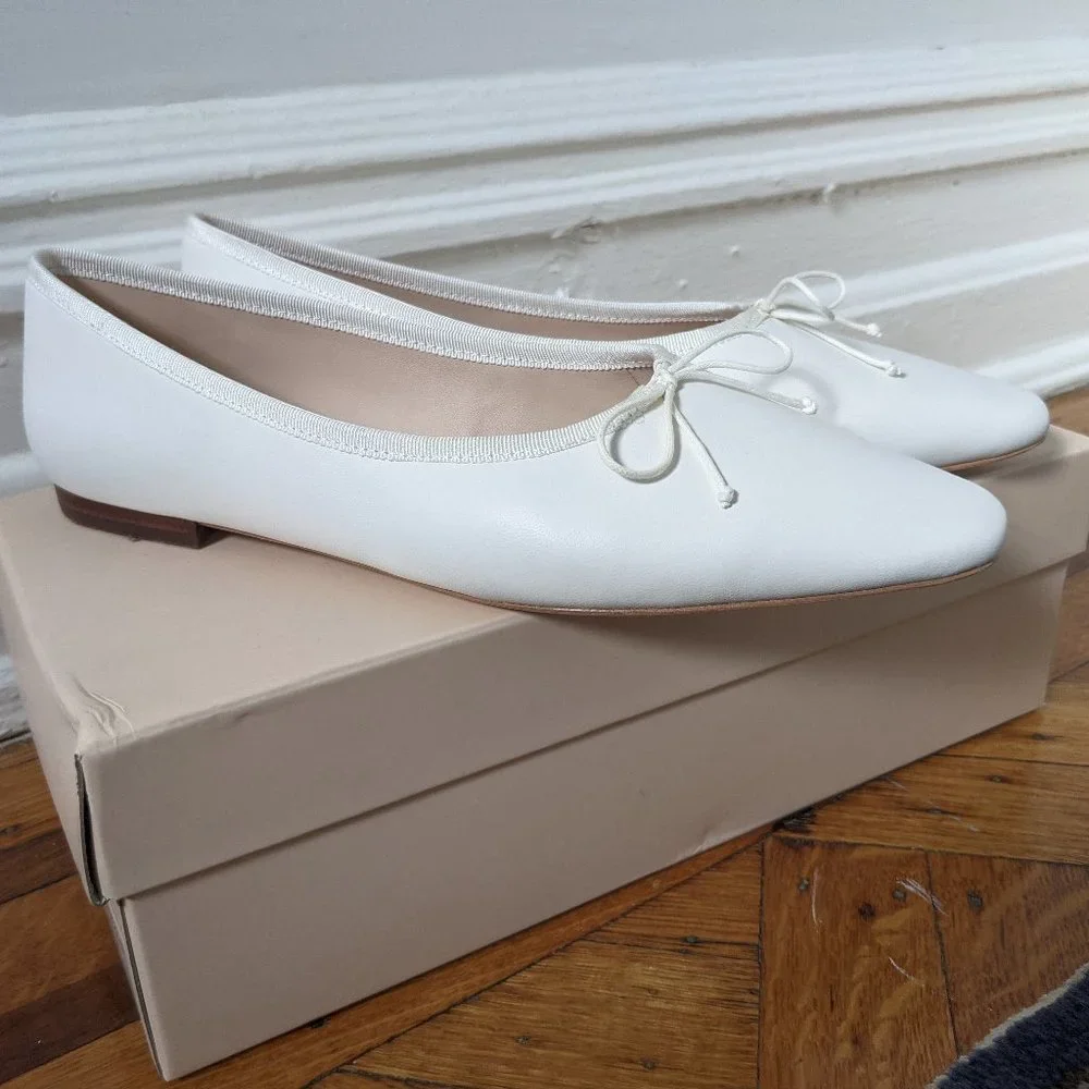 Loeffler Randall Georgie Ballet Flats in White, Size 8.5 NIB - Picture 6 of 9